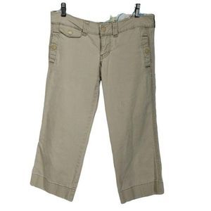 Hollister Women's Junior‎ Tan Brown Capri Pant Shorts Khaki Size 3